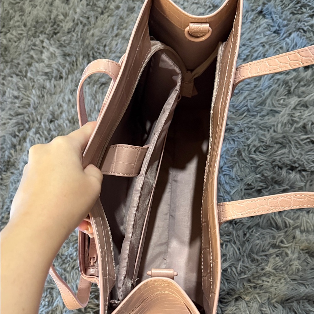 BEIS Pink Croc-Embossed Tote Bag - Picture 6 of 6